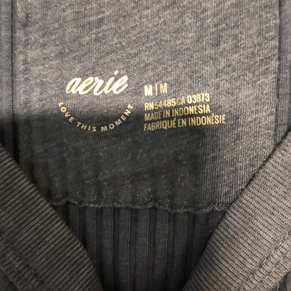 Aerie Blue Ribbed Long Sleeve Top - Picture 3 of 3